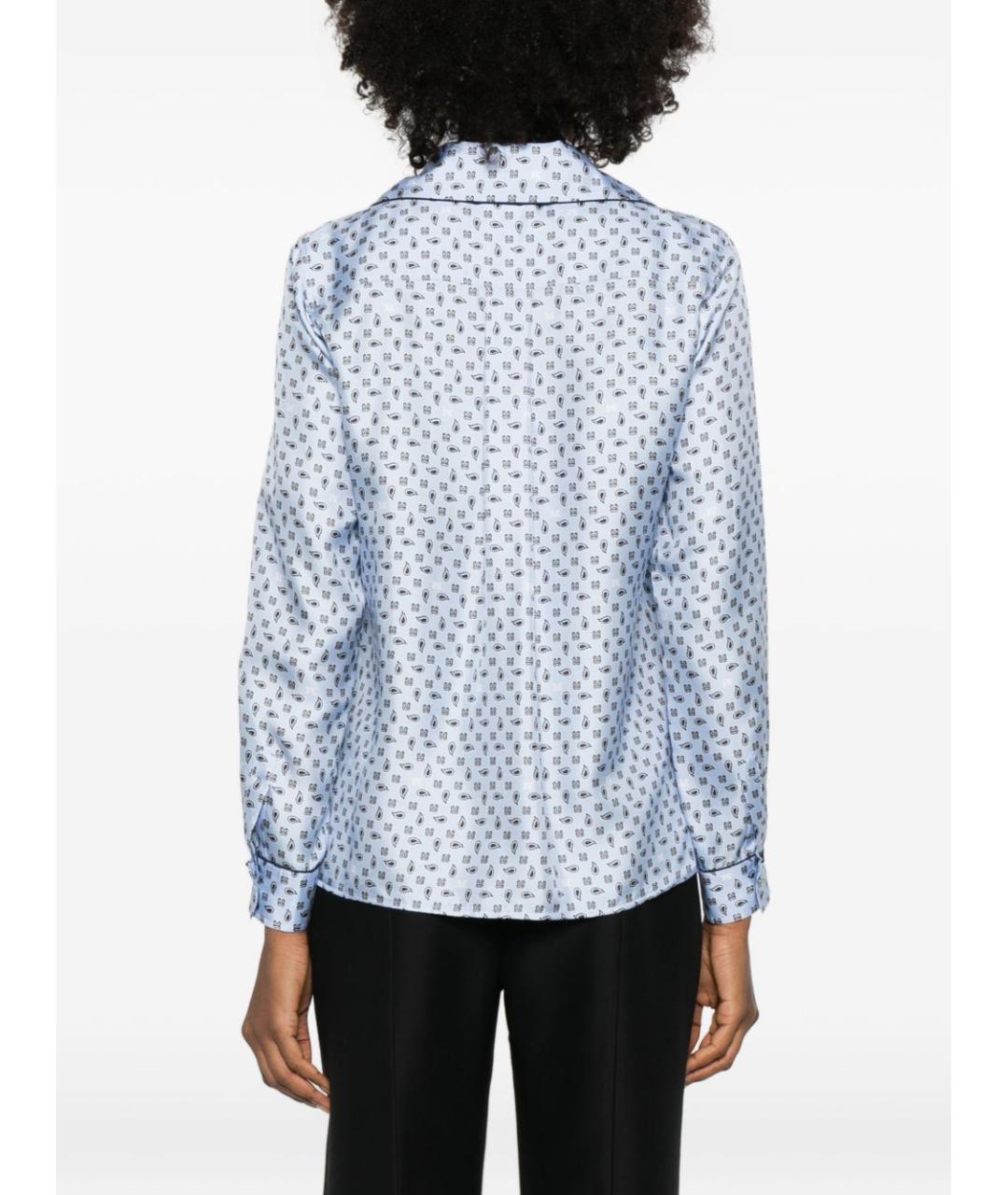 MAX MARA Голубая шелковая рубашка, фото 5