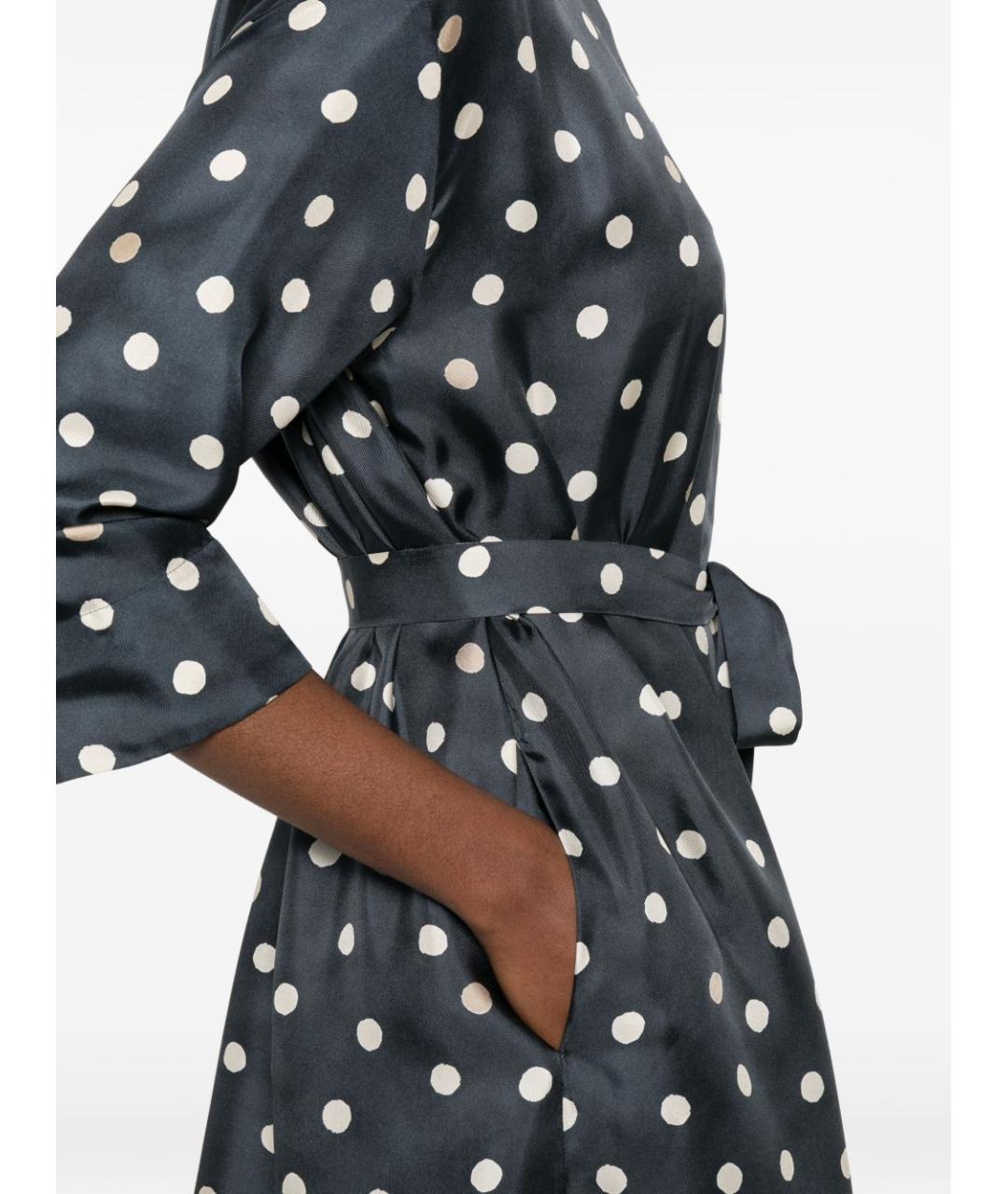 'S MAX MARA Синее шелковое повседневное платье, фото 2