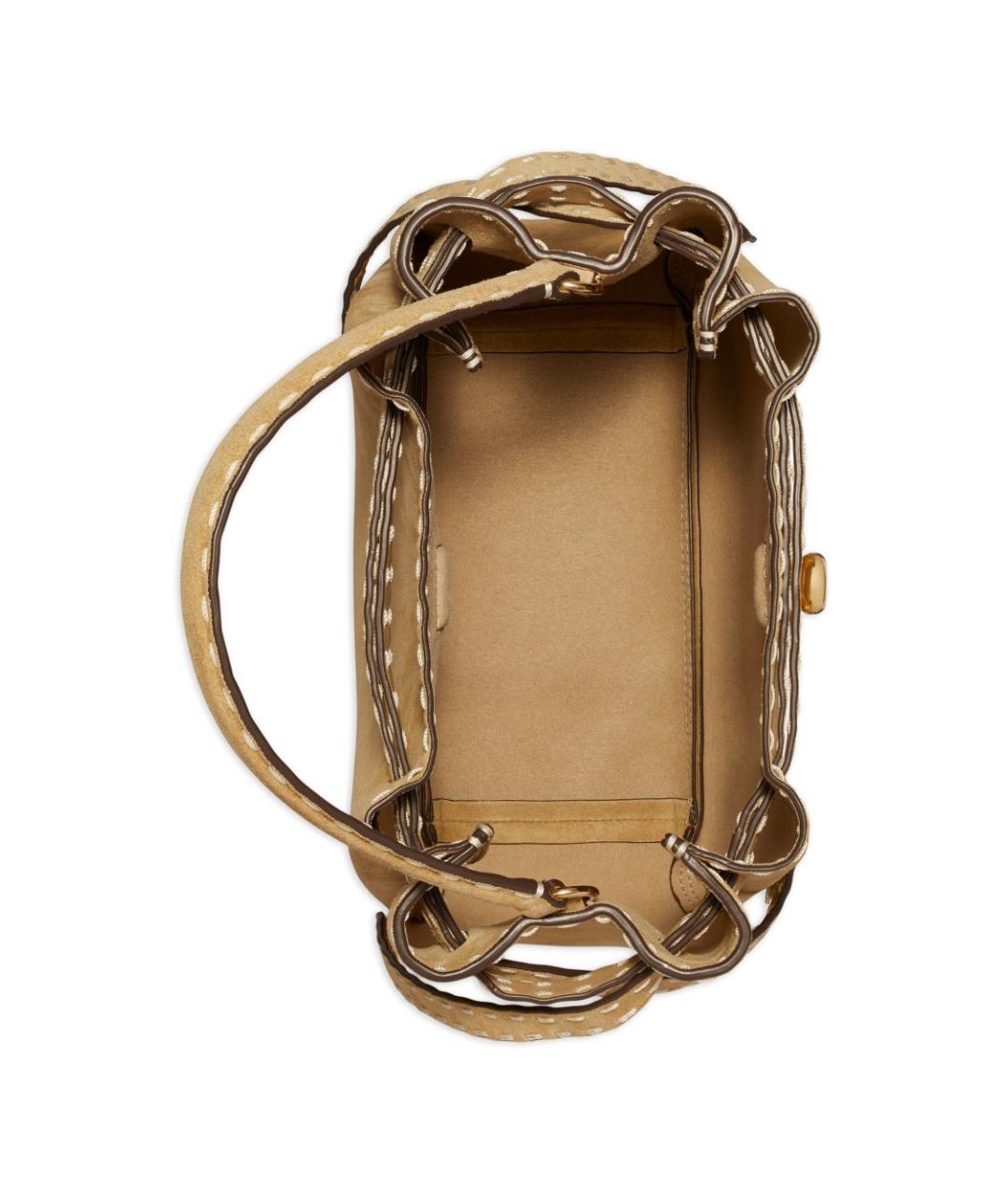 TORY BURCH Бежевая замшевая сумка тоут, фото 7