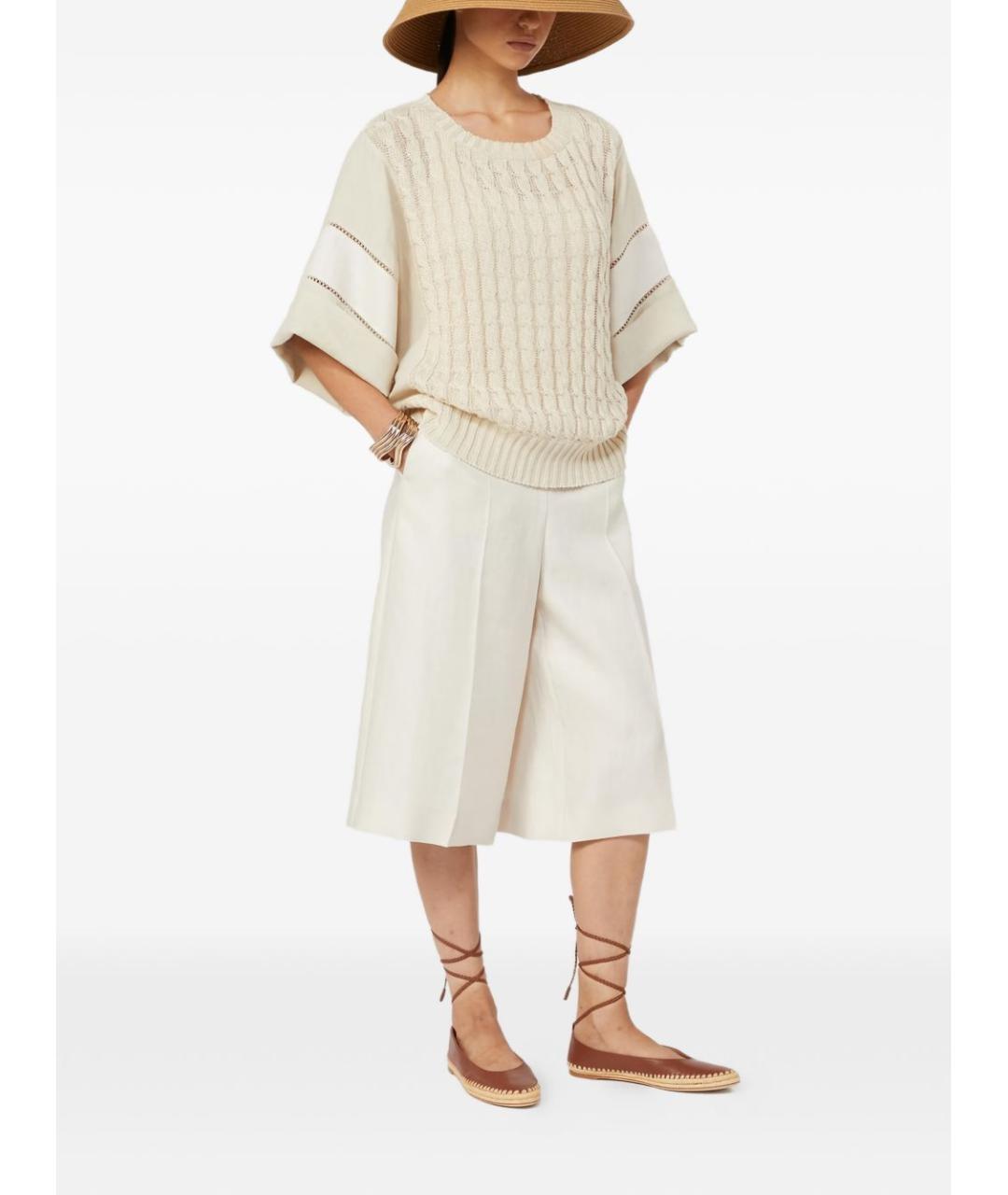 MAX MARA Бежевые льняные шорты, фото 2