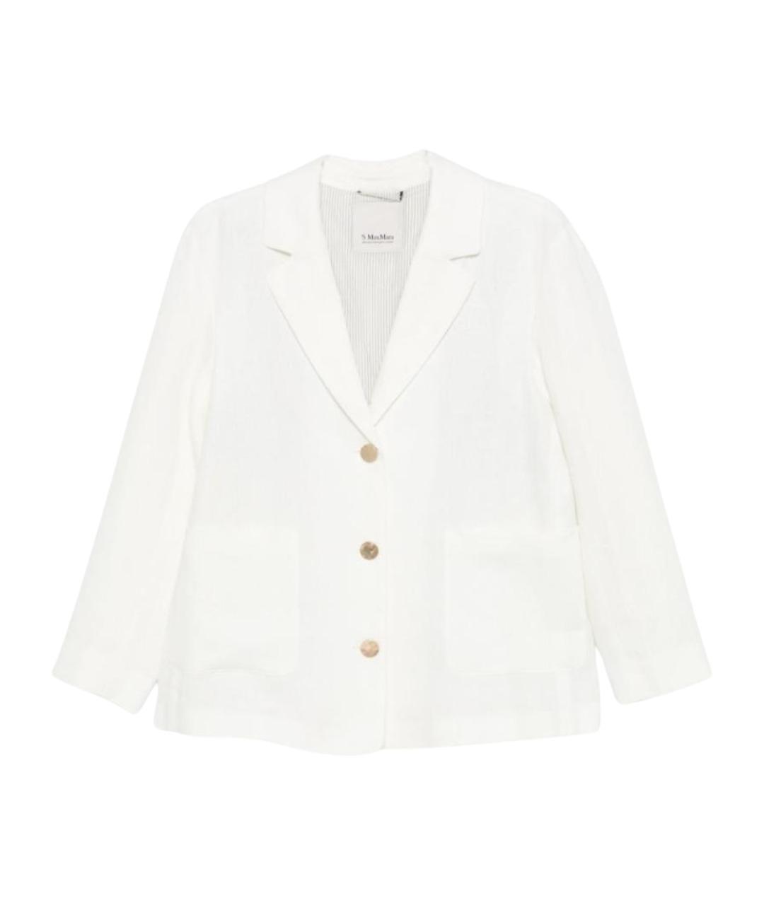 'S MAX MARA Белый льняной жакет/пиджак, фото 1