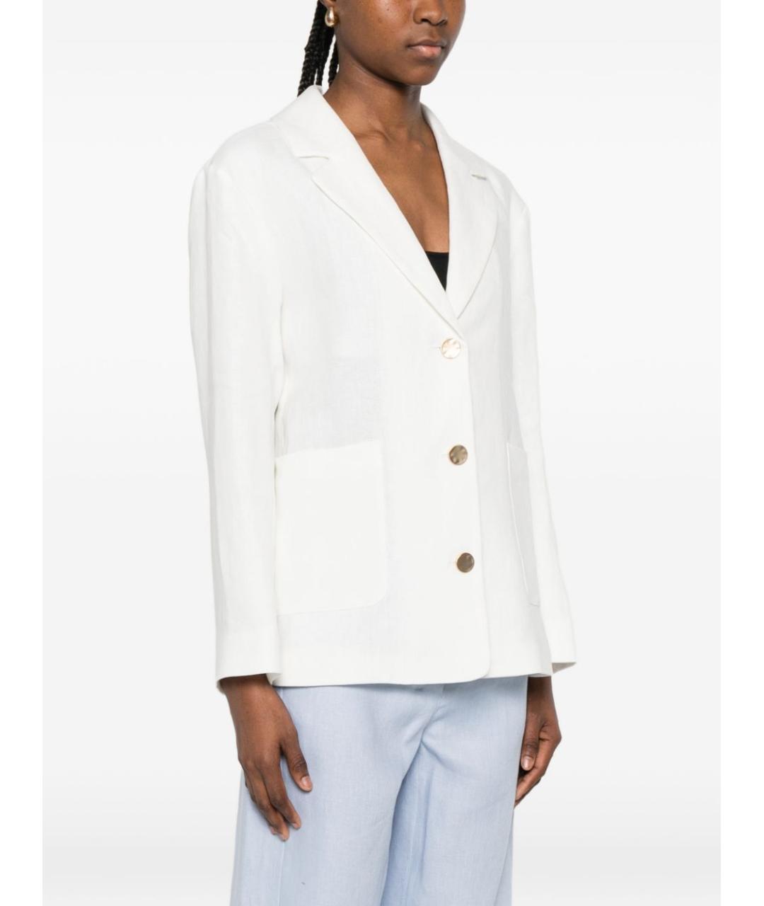 'S MAX MARA Белый льняной жакет/пиджак, фото 4