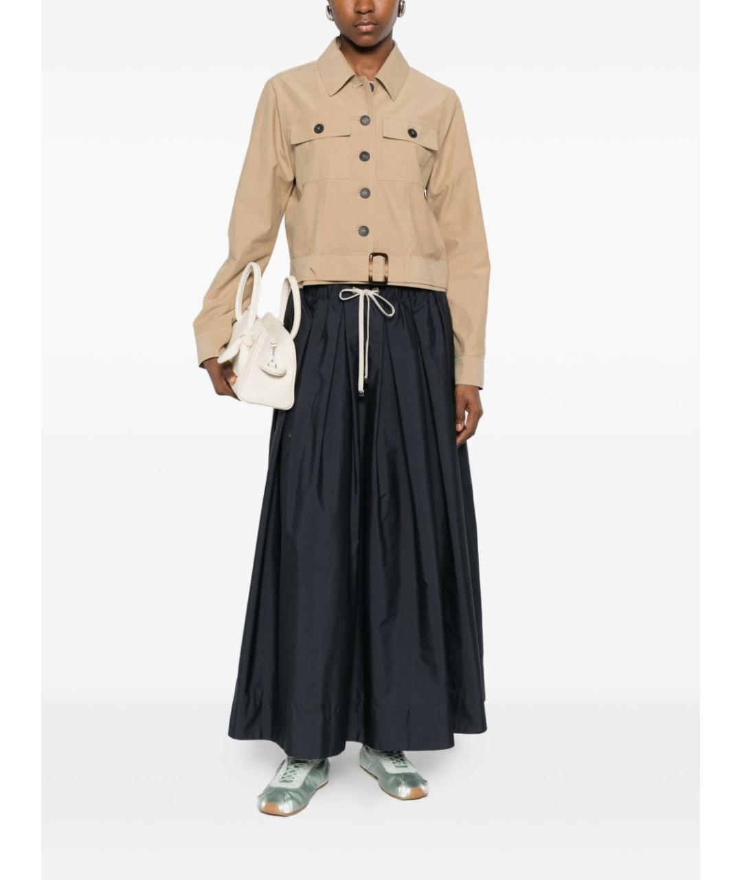 'S MAX MARA Синяя хлопковая юбка миди, фото 2