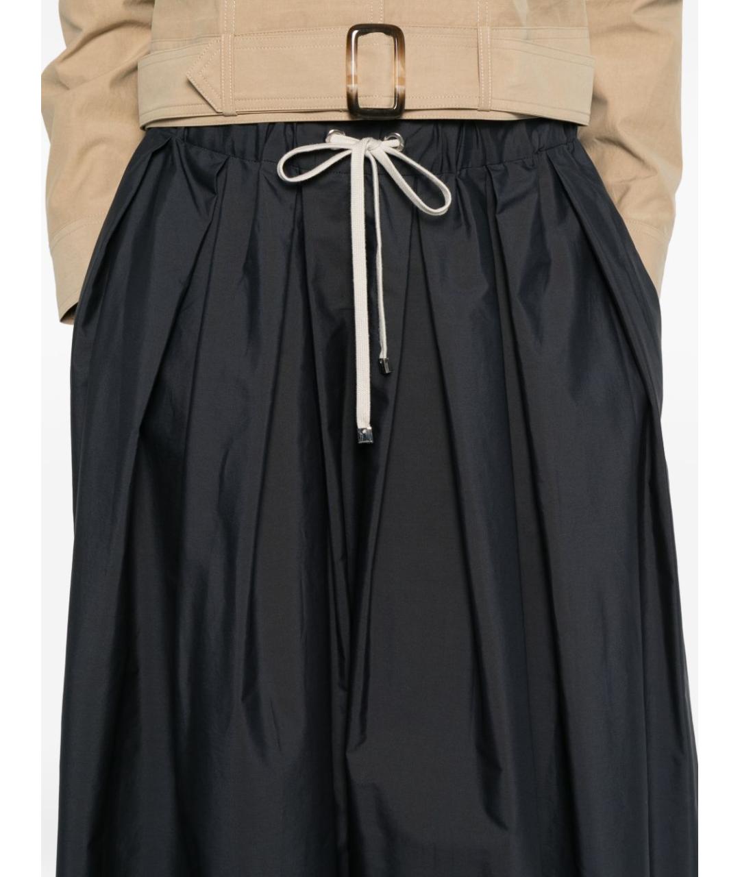 'S MAX MARA Синяя хлопковая юбка миди, фото 4