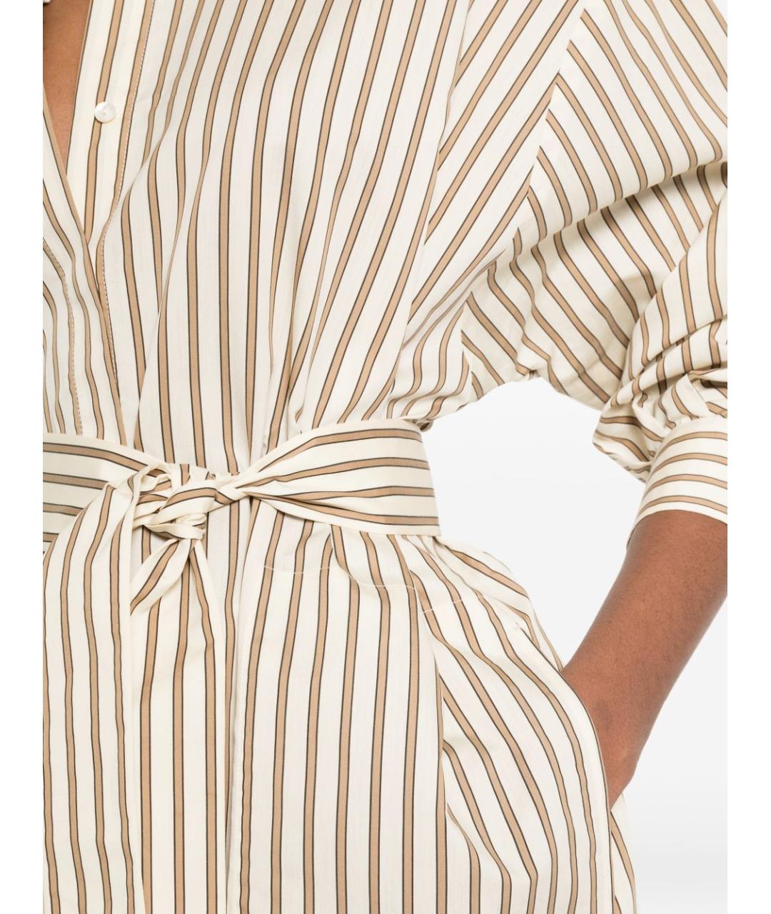 MAX MARA Бежевое хлопковое повседневное платье, фото 2