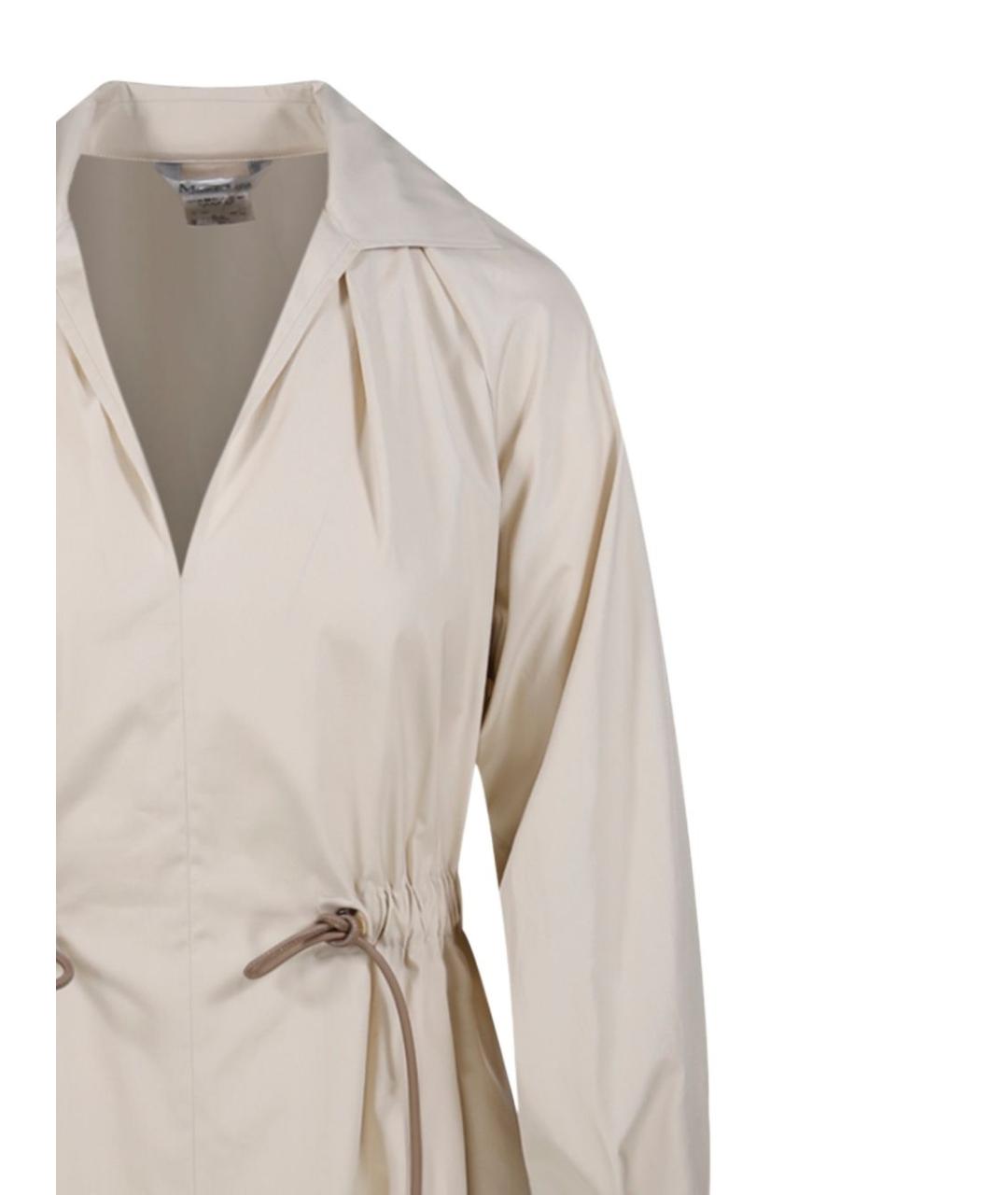 MAX MARA Бежевое хлопковое повседневное платье, фото 3