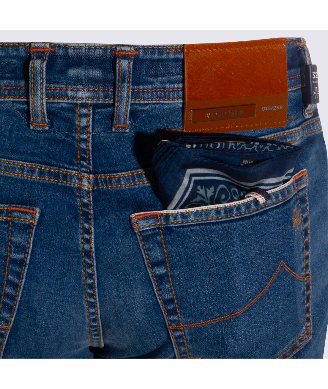 JACOB COHEN Синие хлопковые джинсы скинни, фото 4