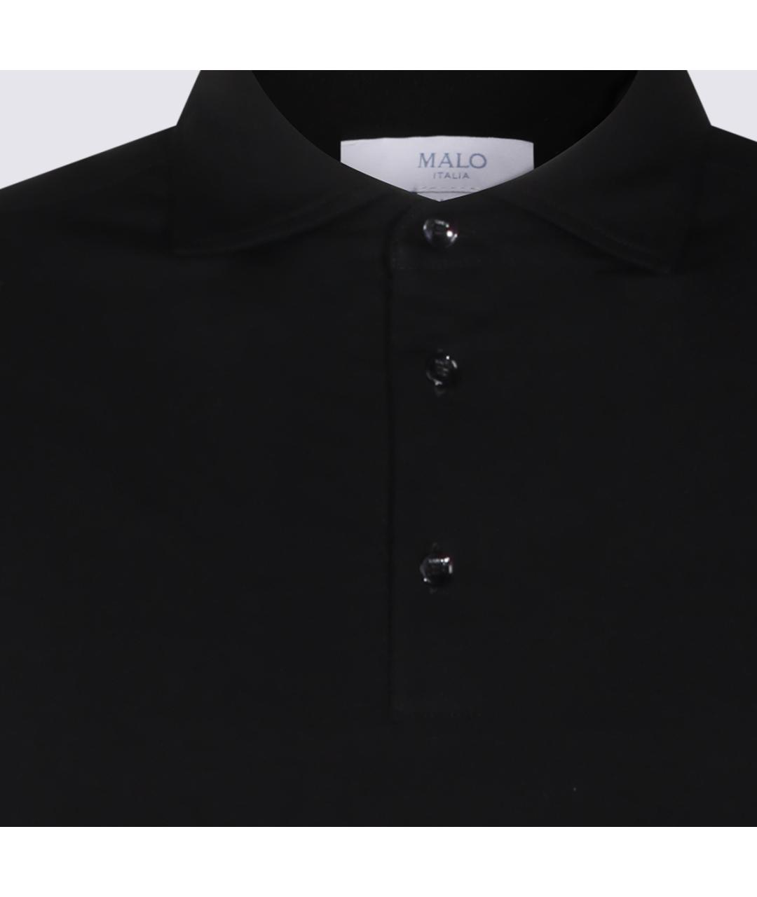 MALO Черное поло с коротким рукавом, фото 3