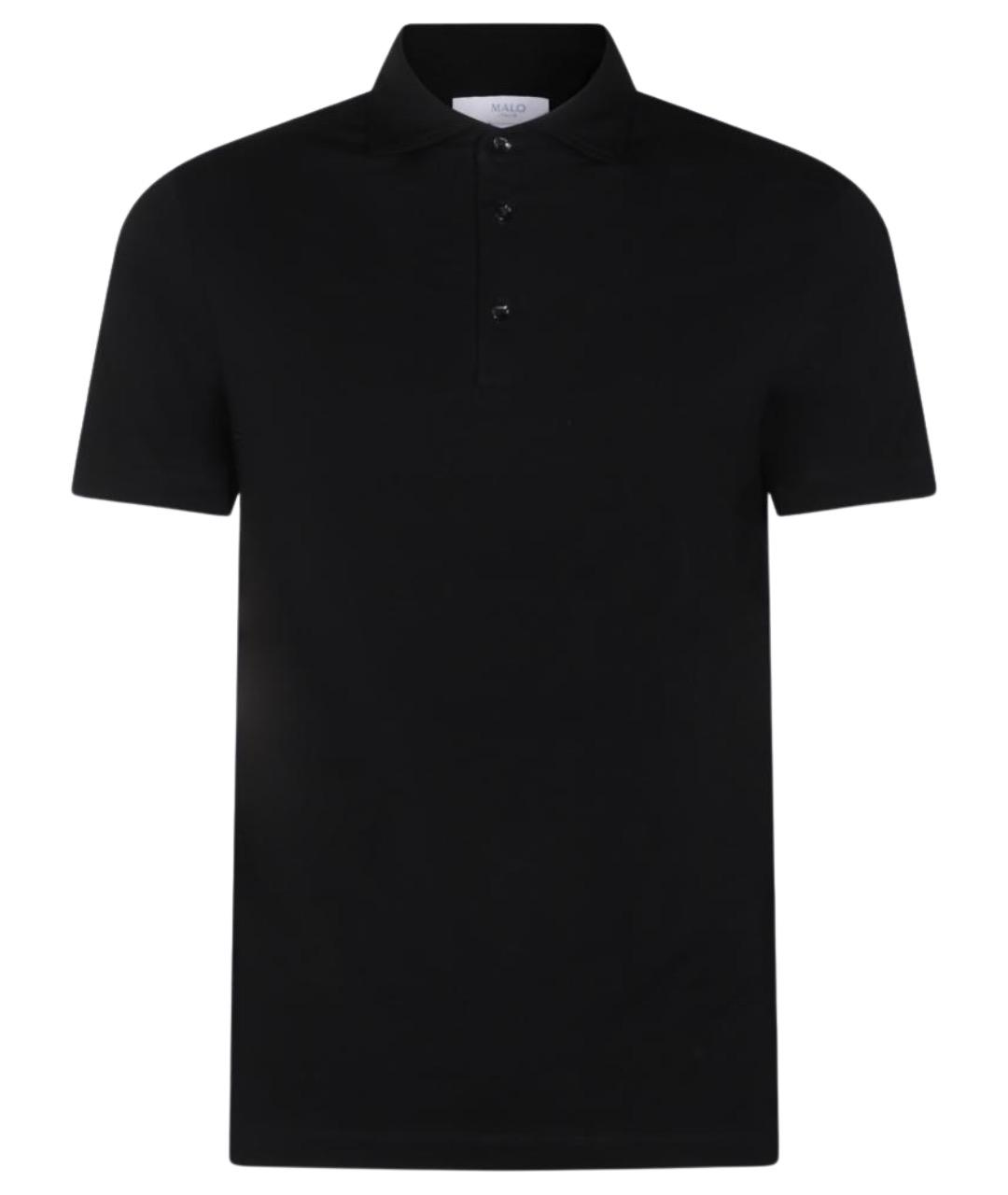 MALO Черное поло с коротким рукавом, фото 1
