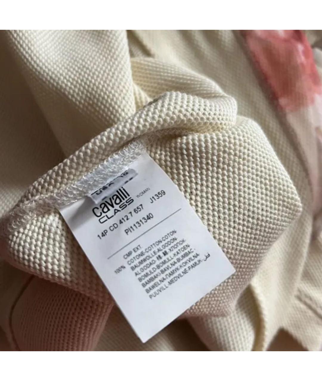 ROBERTO CAVALLI Бежевая хлопковая блузы, фото 5