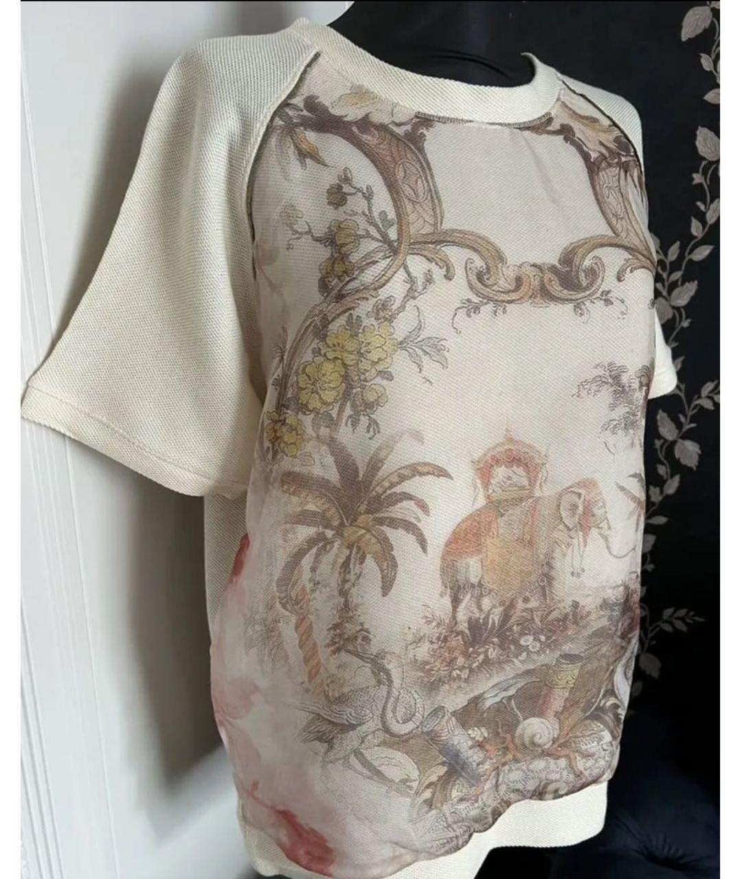 ROBERTO CAVALLI Бежевая хлопковая блузы, фото 2