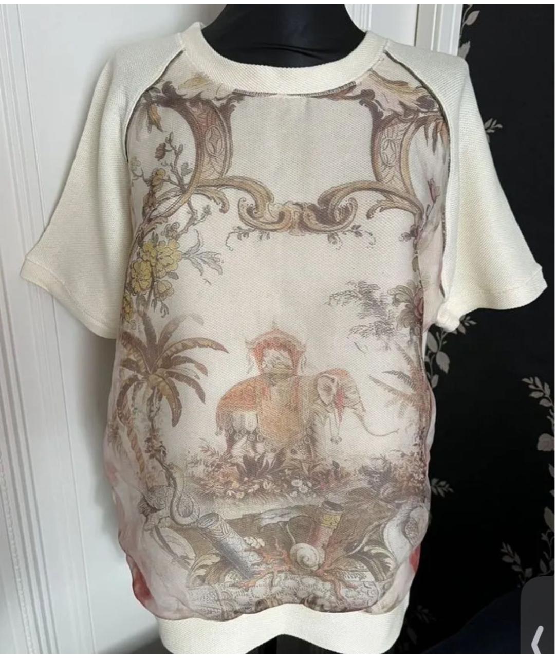 ROBERTO CAVALLI Бежевая хлопковая блузы, фото 7