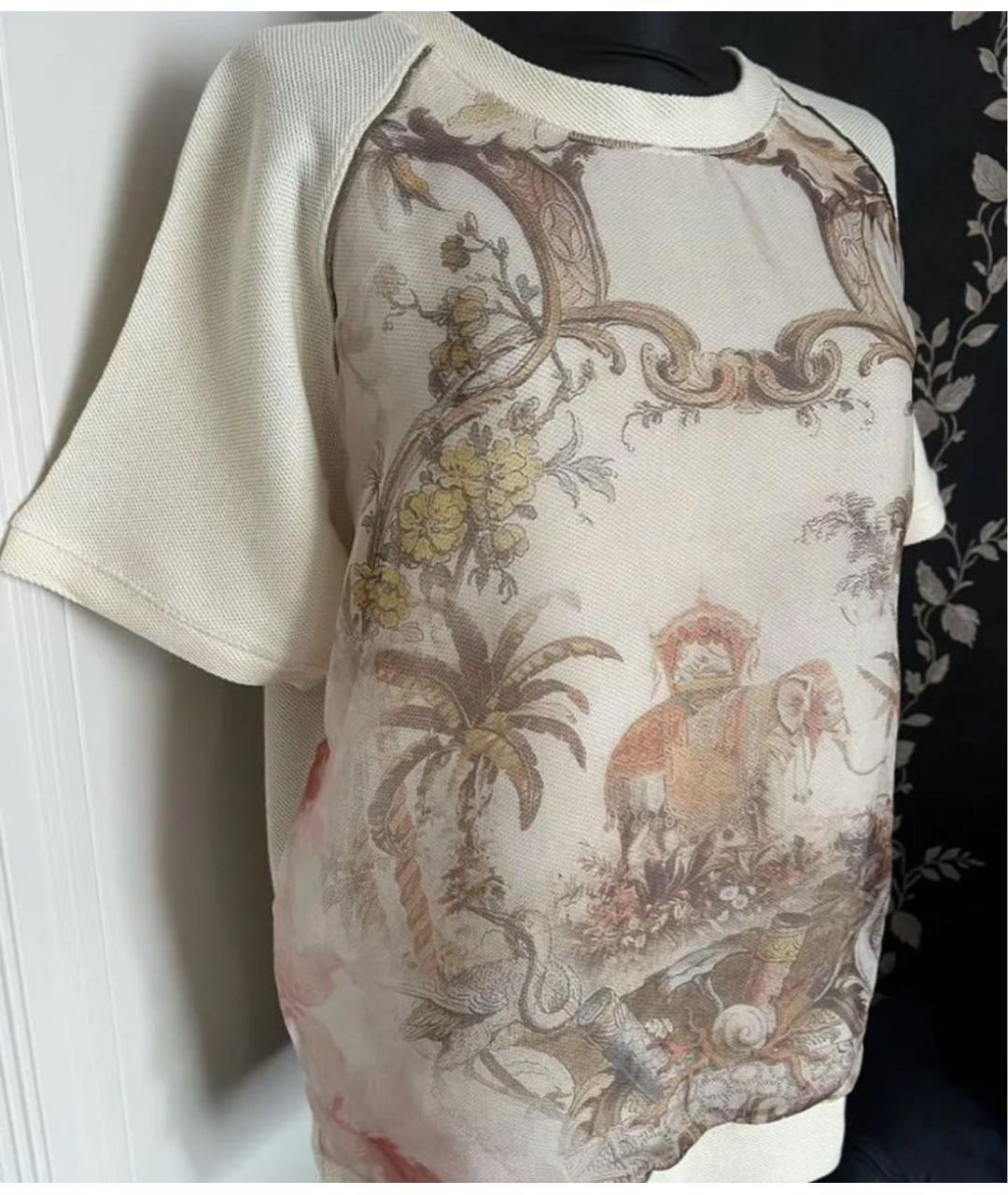 ROBERTO CAVALLI Бежевая хлопковая блузы, фото 4