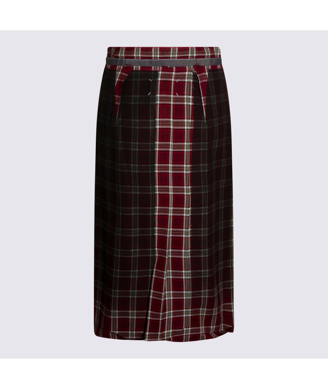 MAISON MARGIELA Красная вискозная юбка миди, фото 2