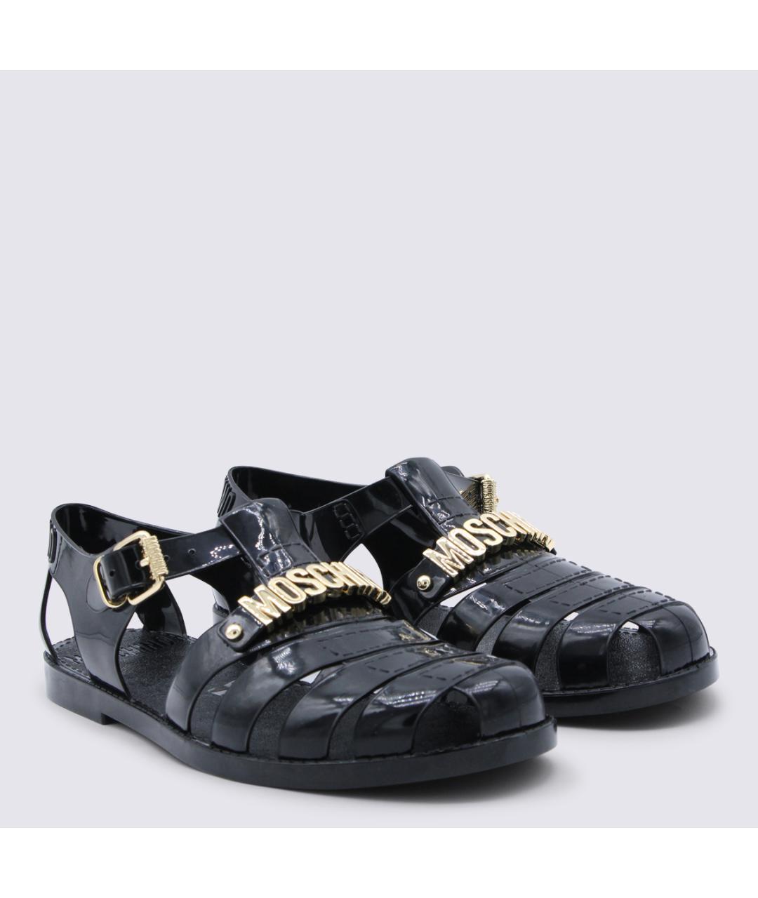 MOSCHINO Черные резиновые сандалии, фото 2