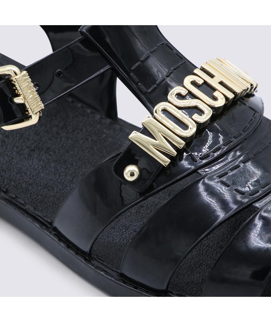 MOSCHINO Черные резиновые сандалии, фото 4