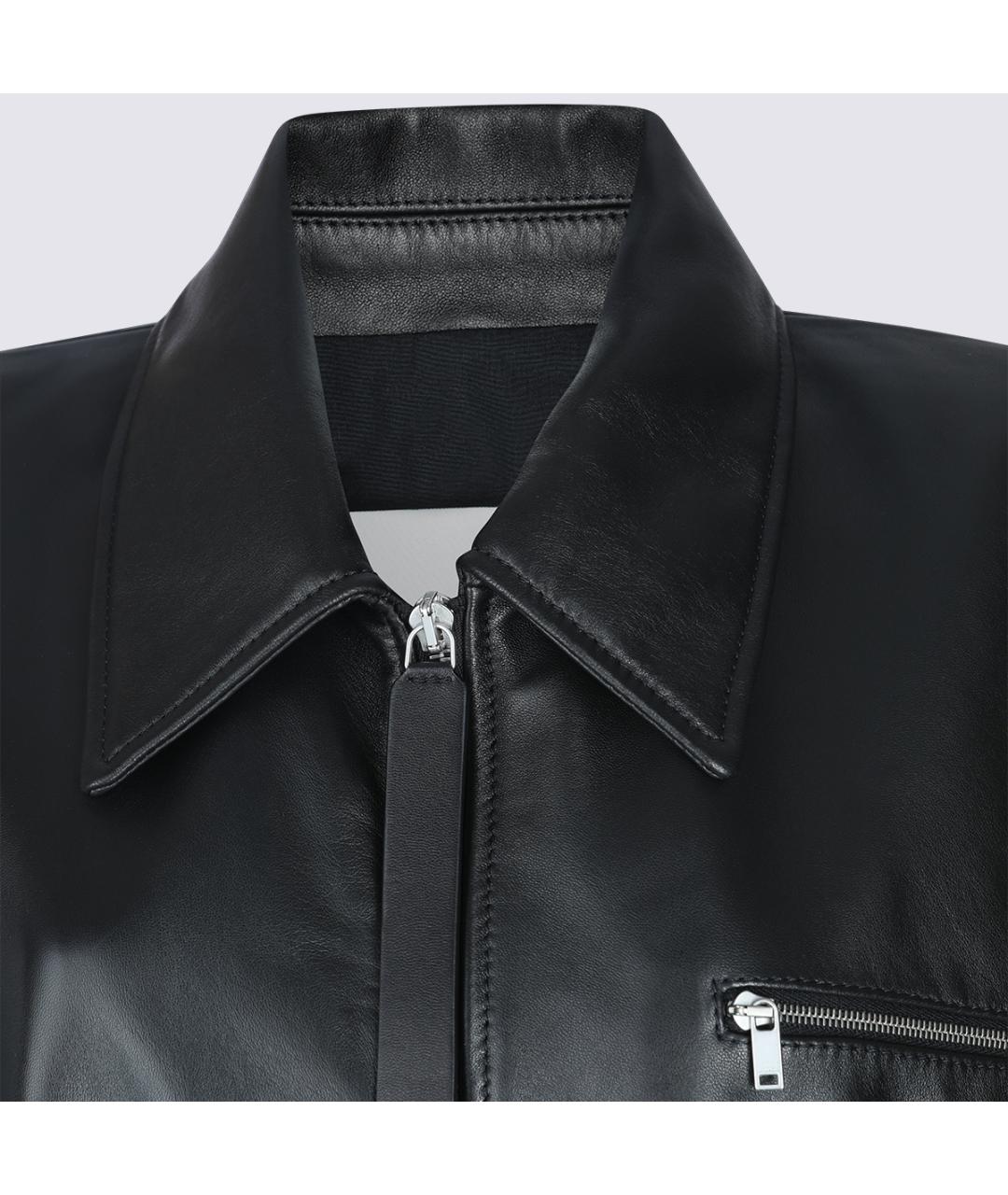 JIL SANDER Черная кожаная куртка, фото 3