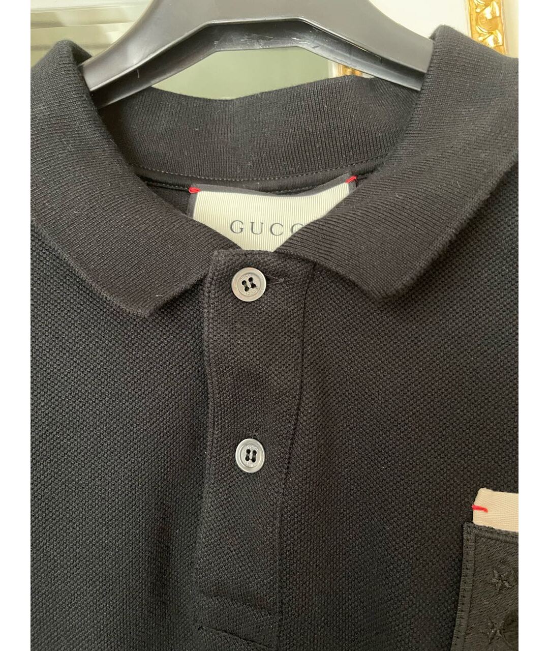 GUCCI Черное поло с коротким рукавом, фото 4