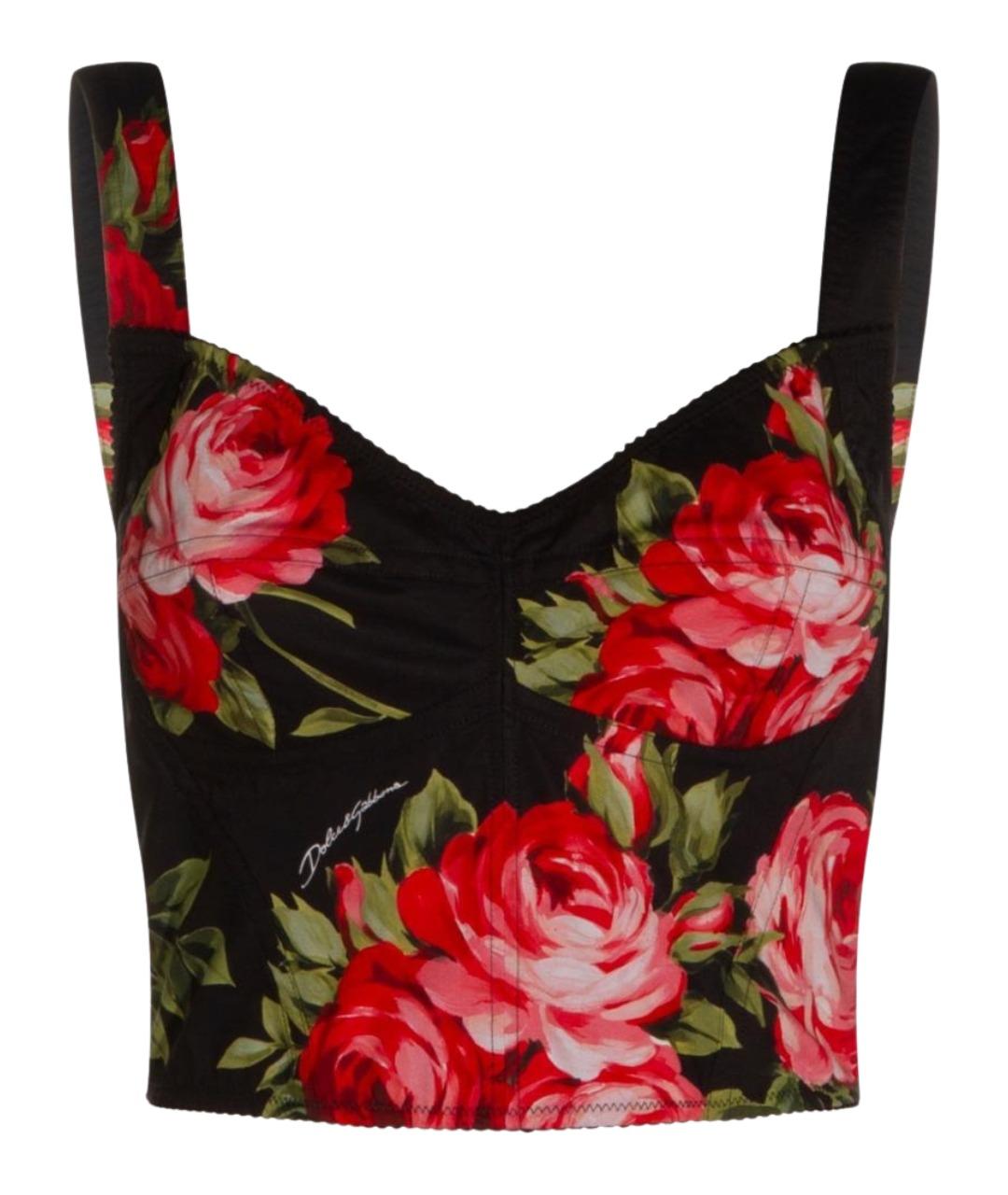 DOLCE&GABBANA Черная хлопко-эластановая майка, фото 1