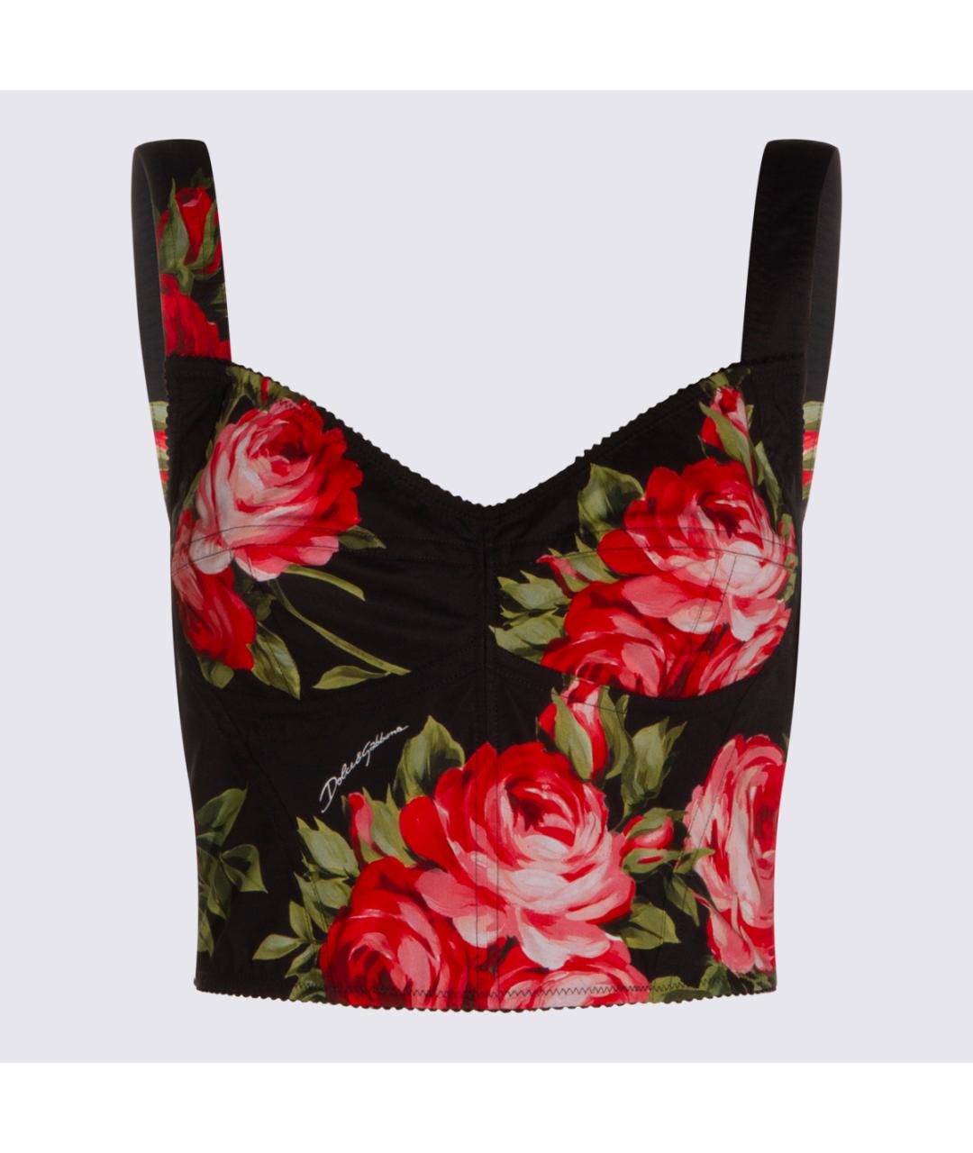 DOLCE&GABBANA Черная хлопко-эластановая майка, фото 4