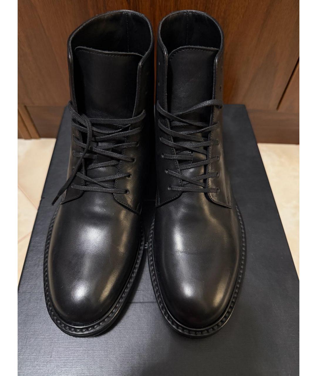 SAINT LAURENT Черные кожаные ботинки, фото 2