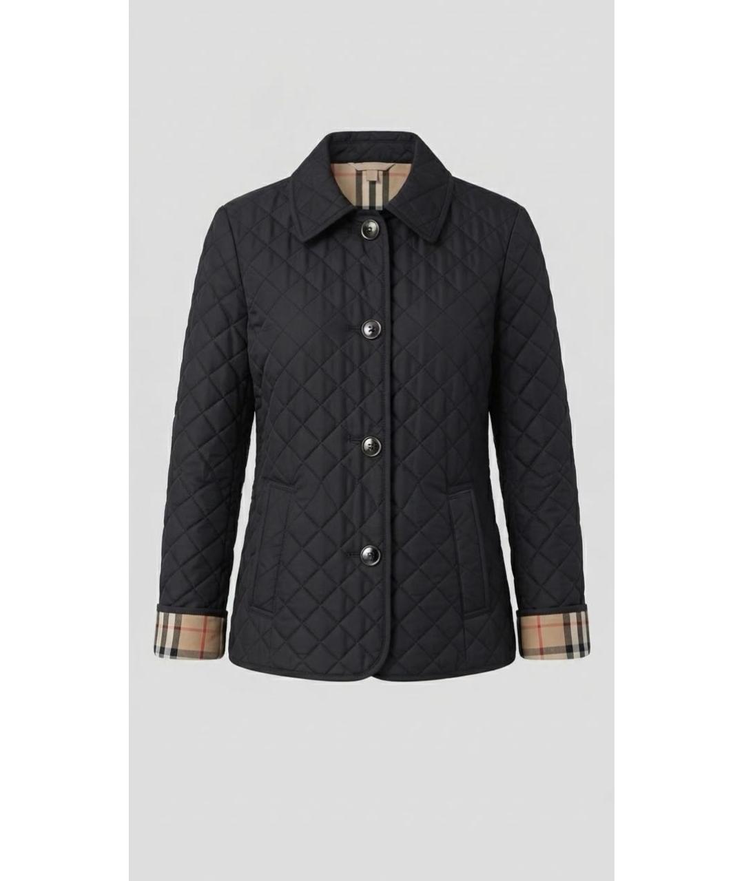 BURBERRY Черная полиэстеровая куртка, фото 4