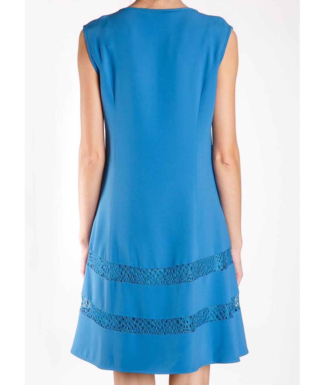ALBERTA FERRETTI Синее вискозное коктейльное платье, фото 4