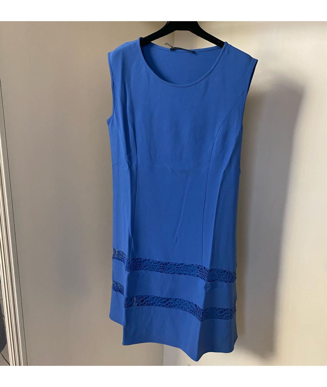 ALBERTA FERRETTI Синее вискозное коктейльное платье, фото 5