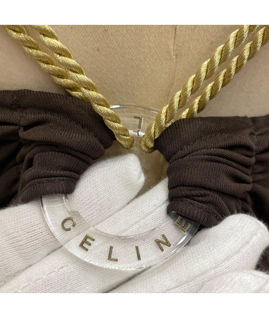 CELINE Коричневое вискозное вечернее платье, фото 5