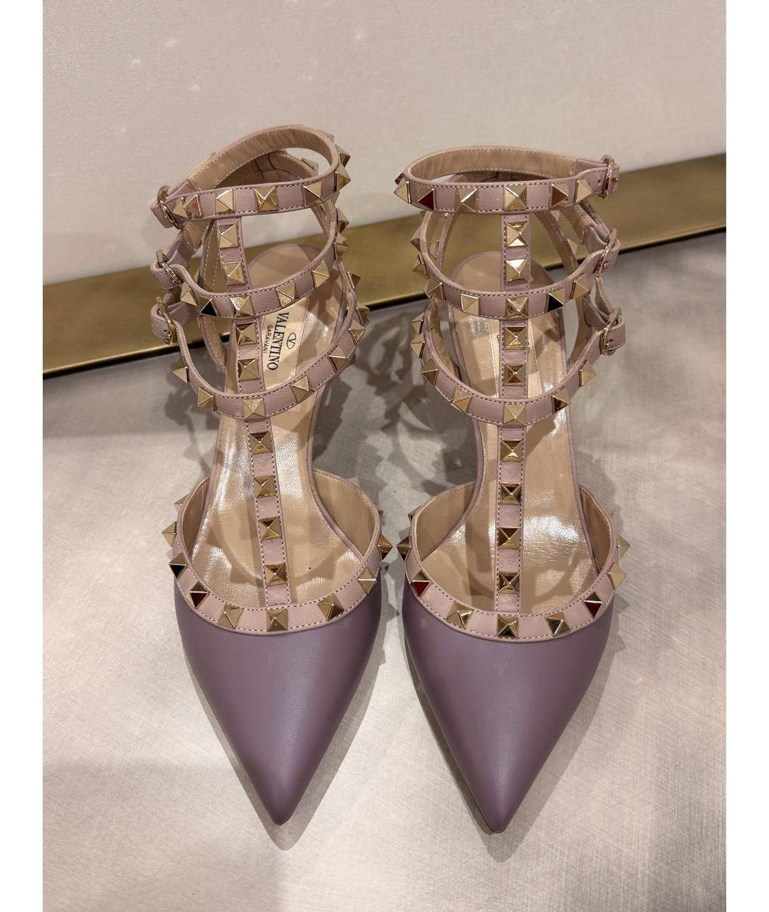 VALENTINO Фиолетовые кожаные туфли, фото 2