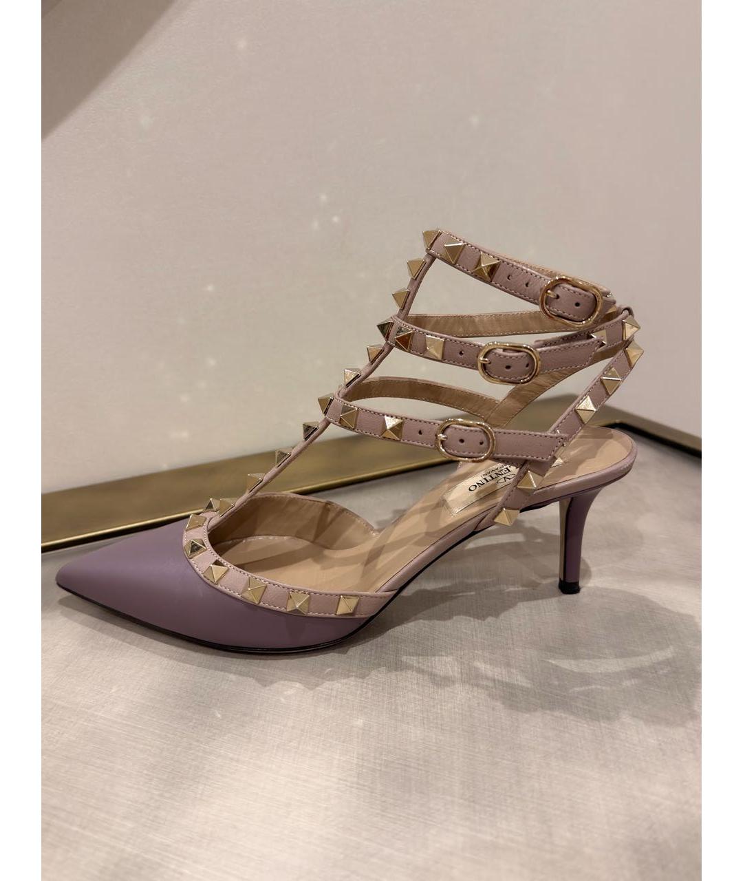 VALENTINO Фиолетовые кожаные туфли, фото 7