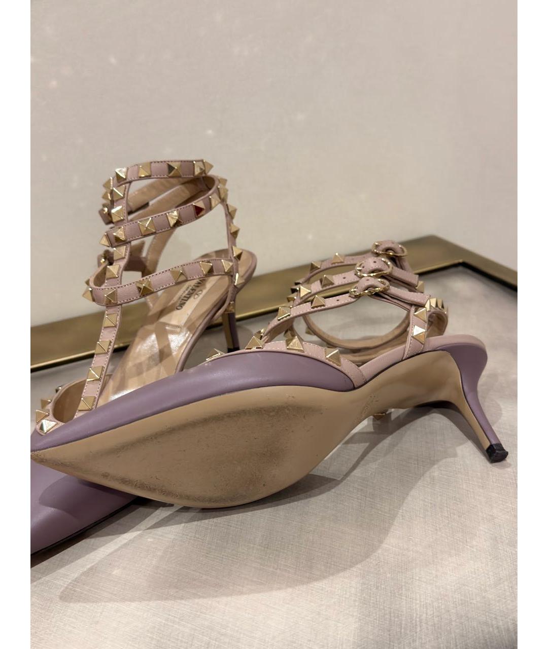 VALENTINO Фиолетовые кожаные туфли, фото 6