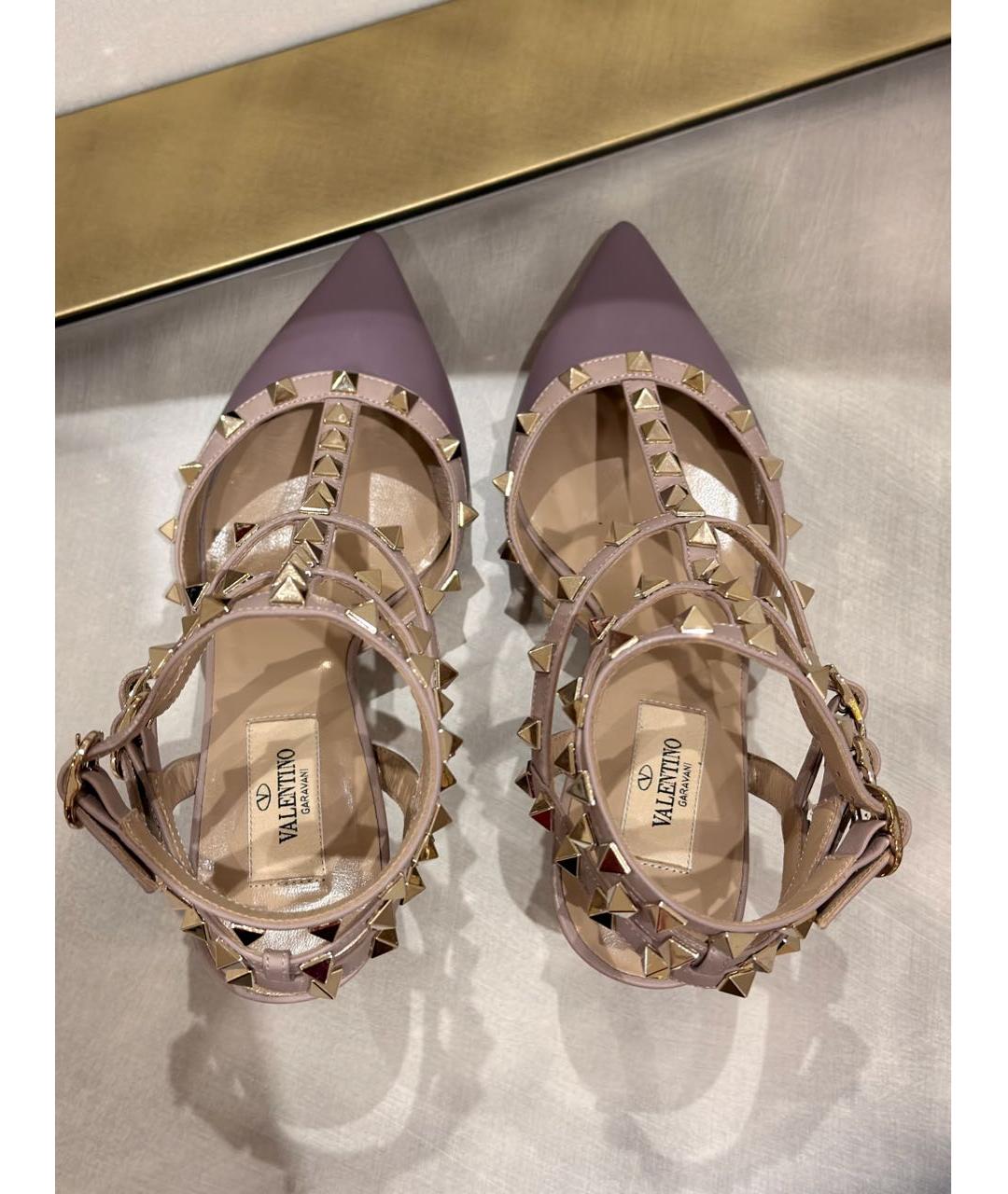 VALENTINO Фиолетовые кожаные туфли, фото 3