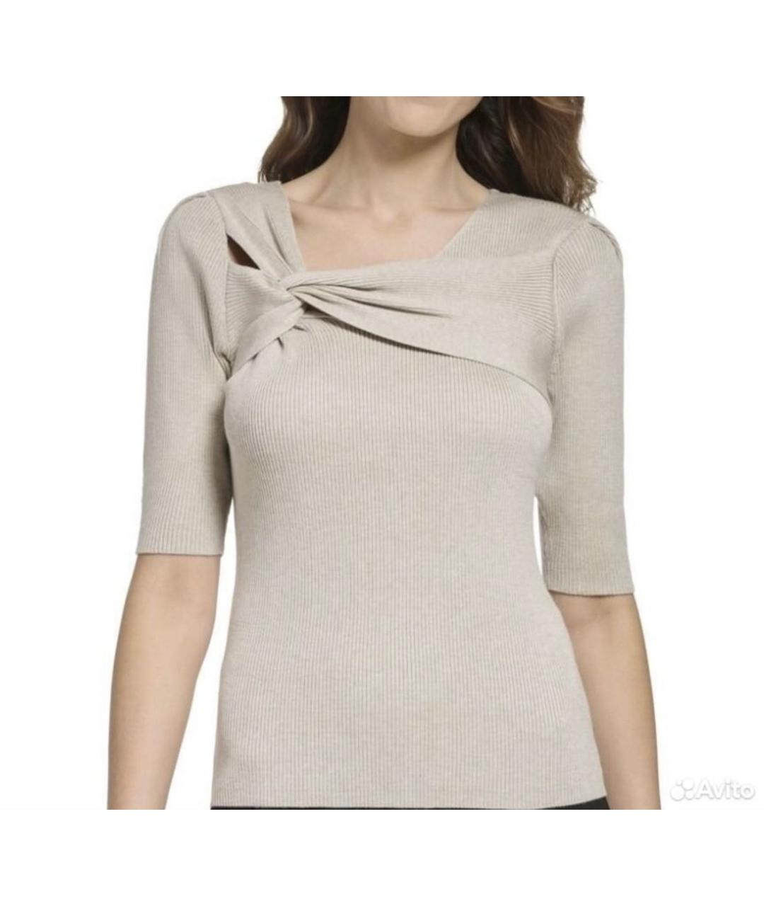 DKNY Бежевый вискозный джемпер / свитер, фото 3