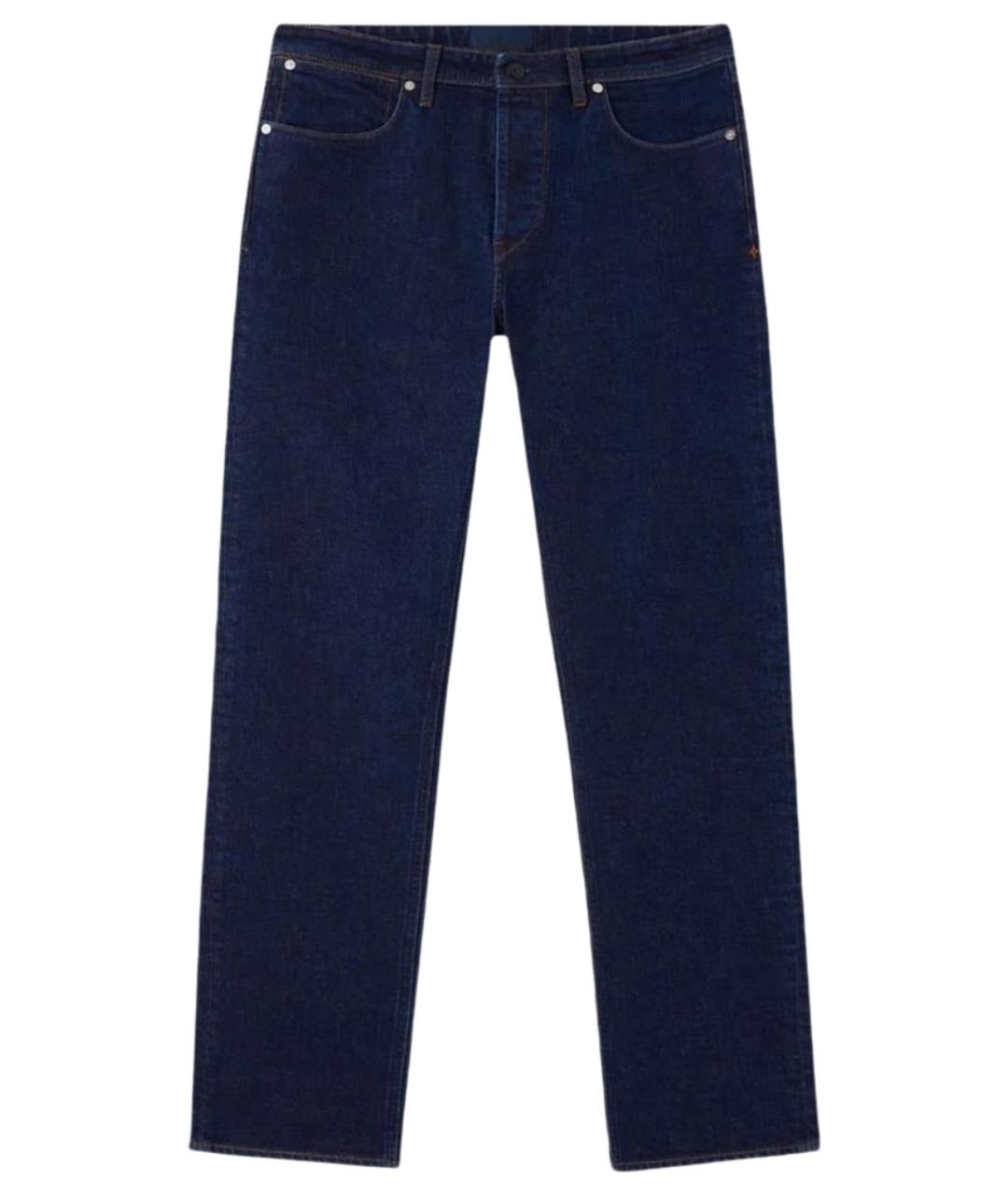 STONE ISLAND Синие хлопко-эластановые прямые джинсы, фото 1