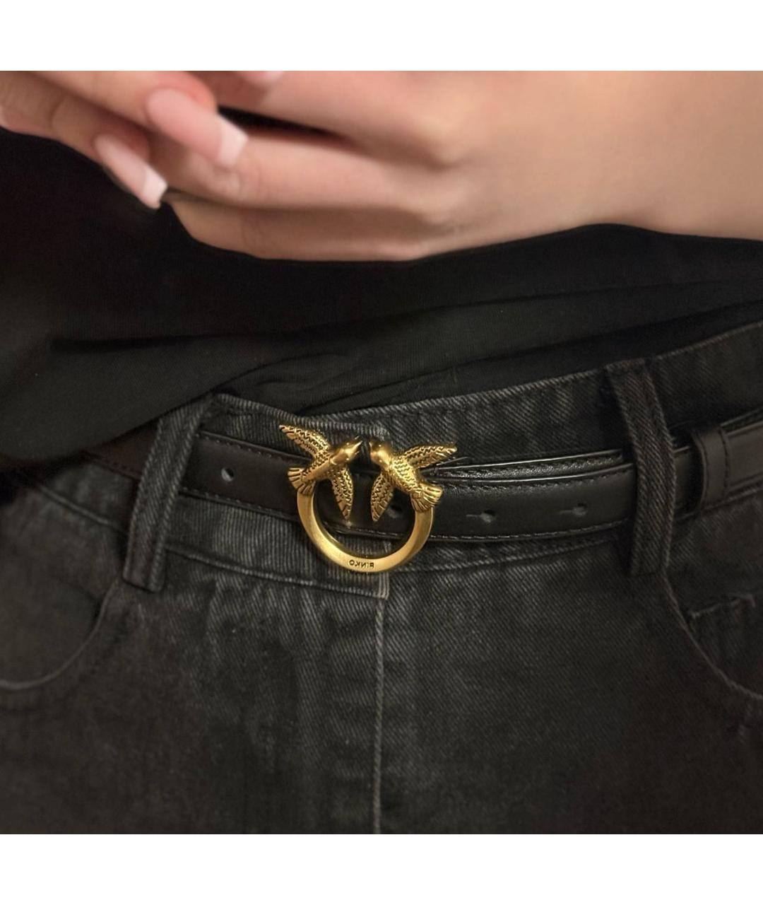 PINKO Черный кожаный ремень, фото 6