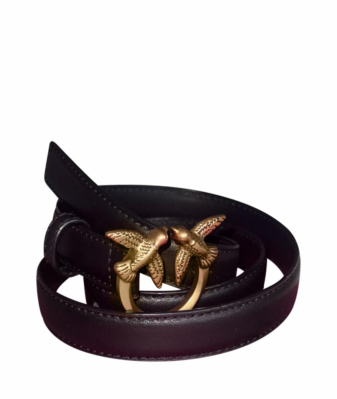 PINKO Черный кожаный ремень, фото 1