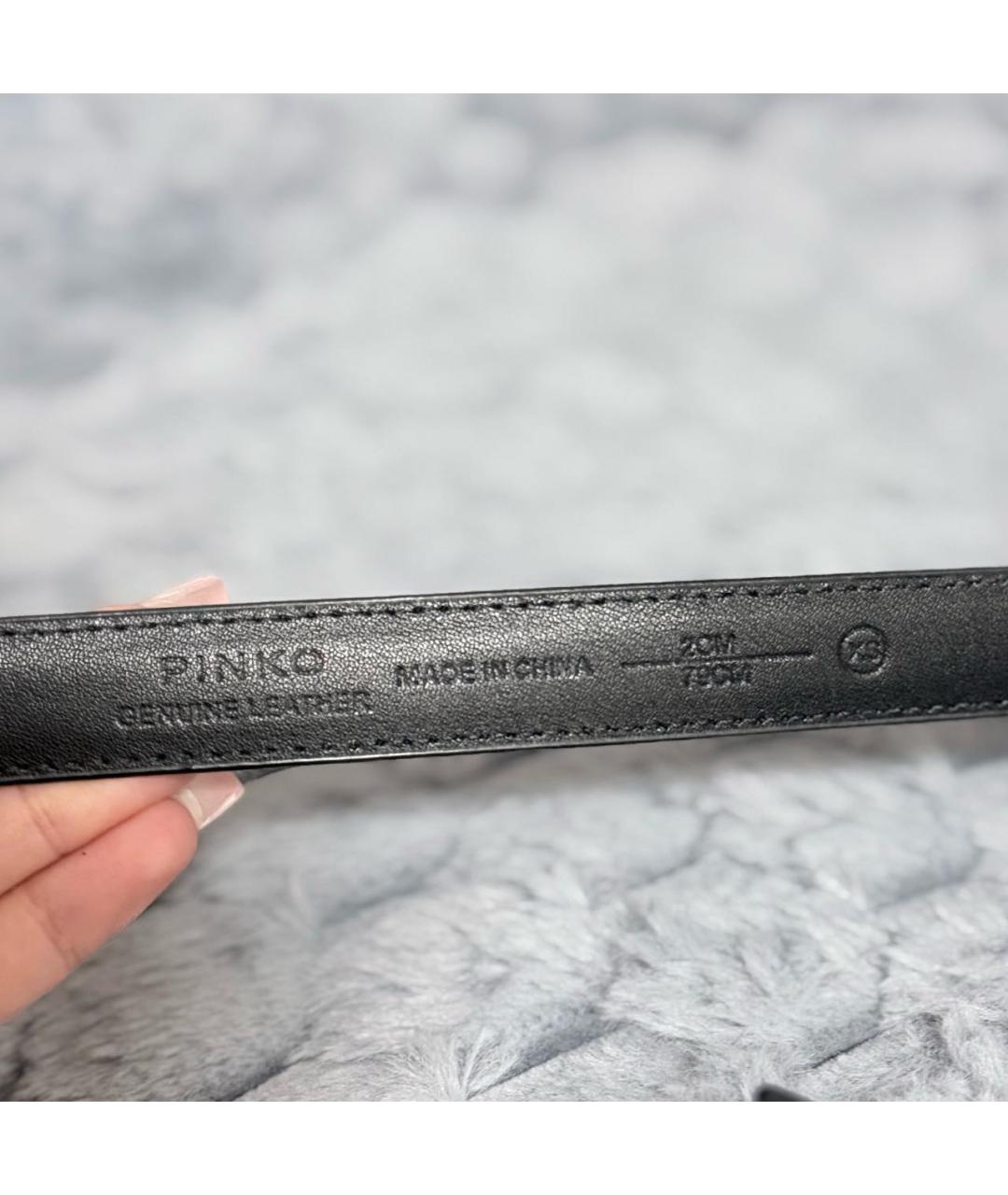 PINKO Черный кожаный ремень, фото 4