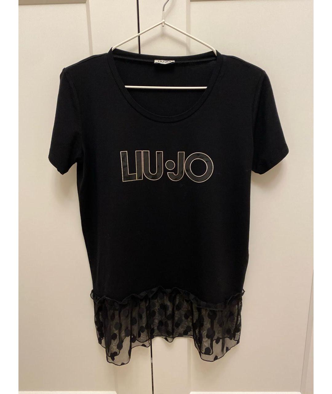 LIU JO Черная вискозная футболка, фото 9