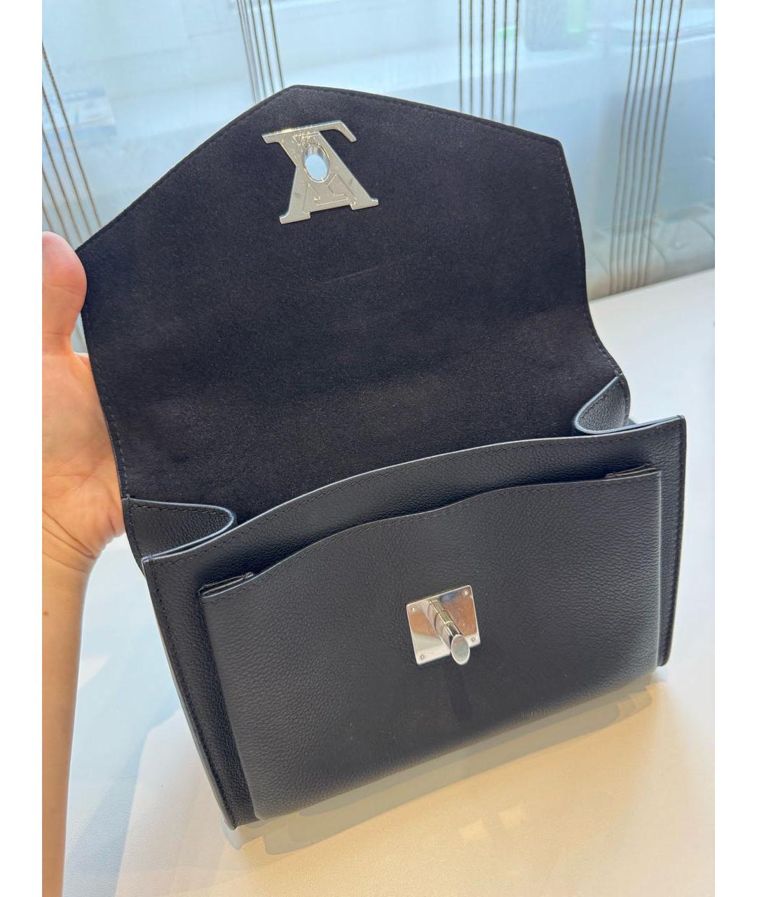 LOUIS VUITTON Черная кожаная сумка через плечо, фото 4