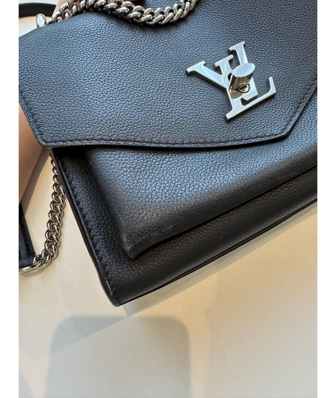 LOUIS VUITTON Черная кожаная сумка через плечо, фото 6