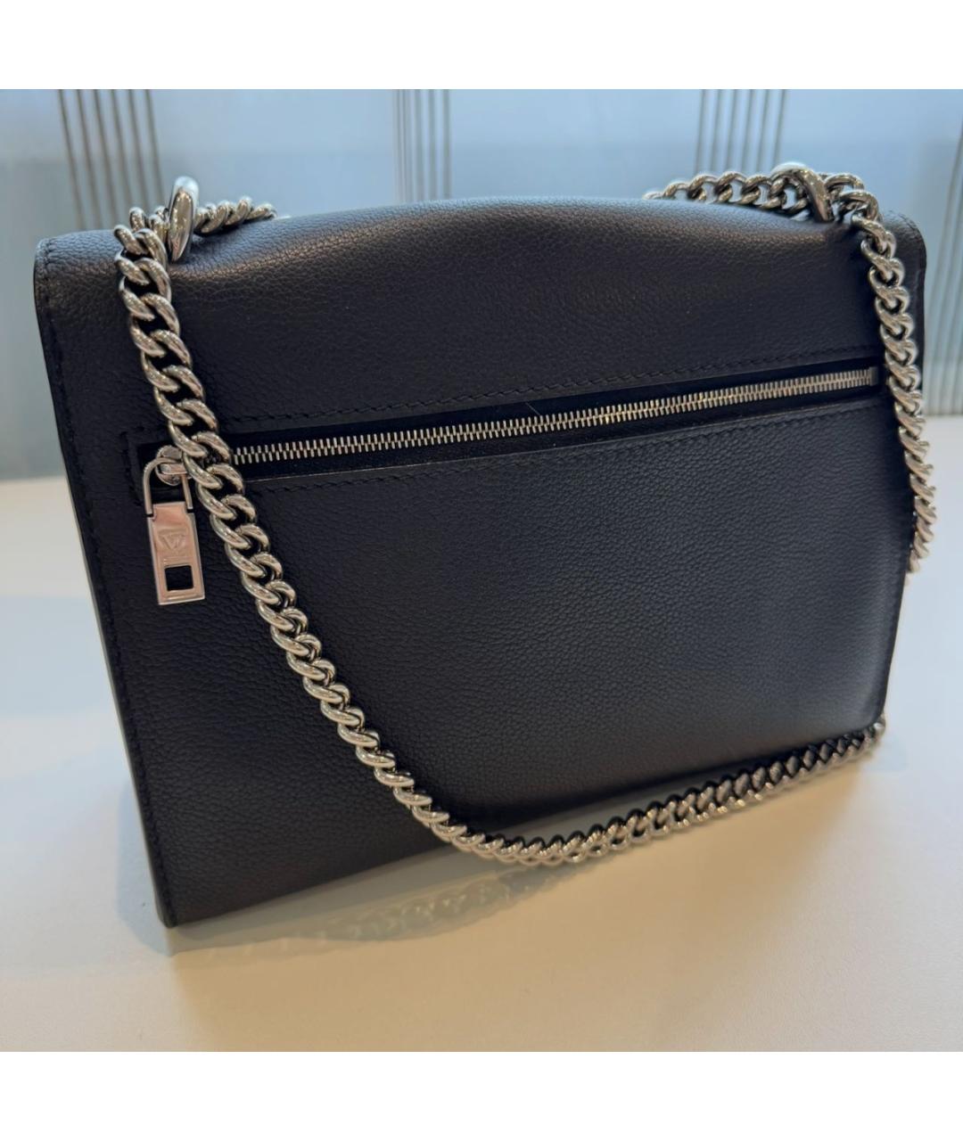 LOUIS VUITTON Черная кожаная сумка через плечо, фото 3