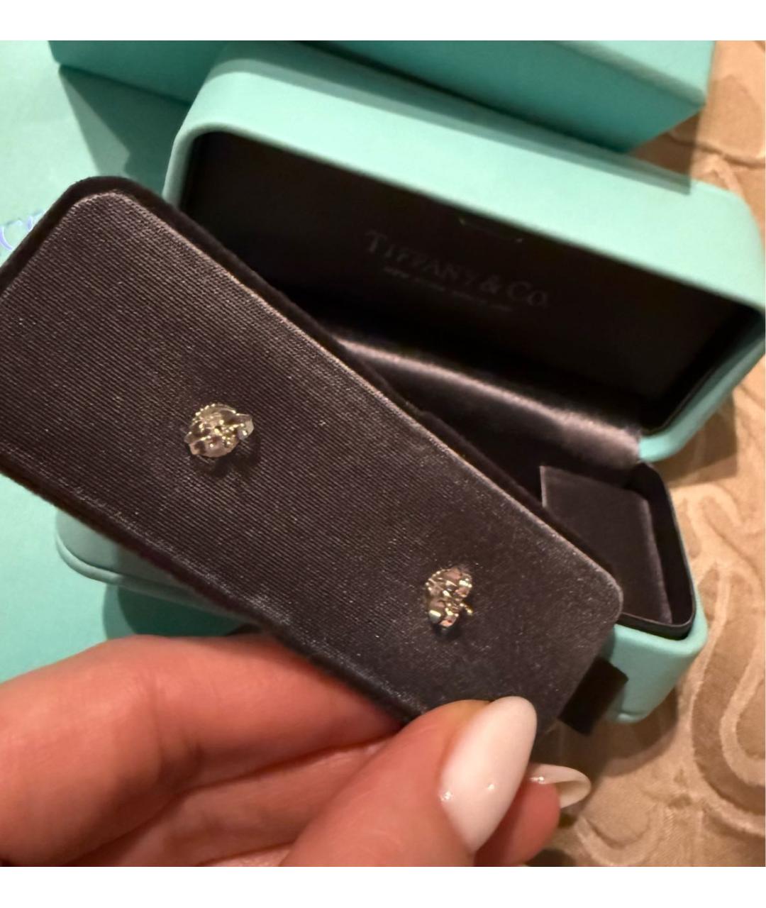 TIFFANY&CO Бирюзовые серьги из белого золота, фото 2