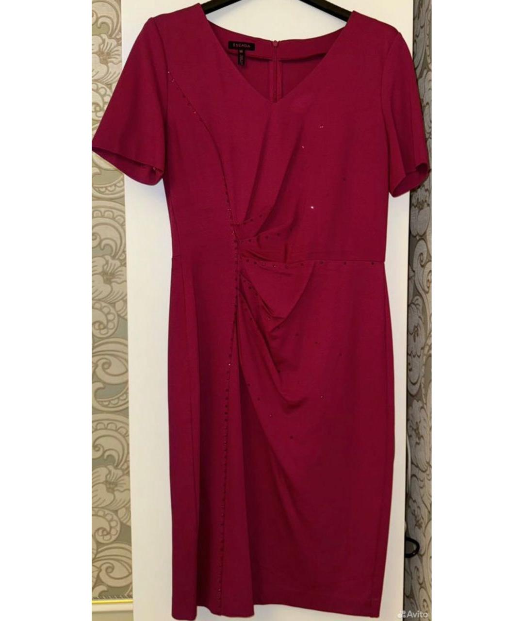 ESCADA Бордовое креповое повседневное платье, фото 3