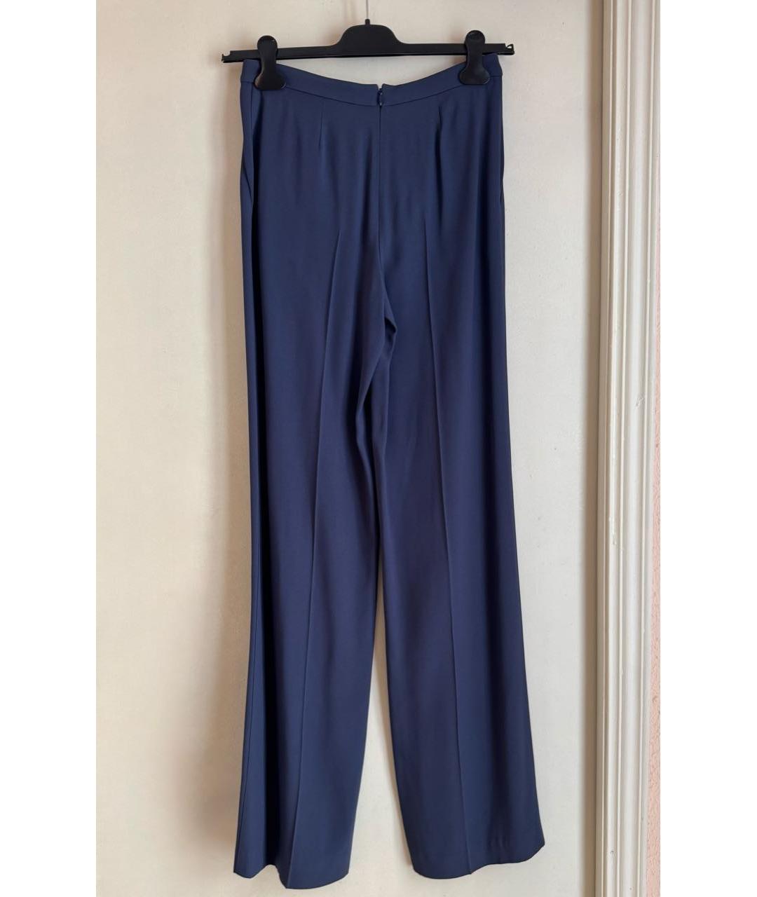 PHILOSOPHY Темно-синие ацетатные брюки широкие, фото 7