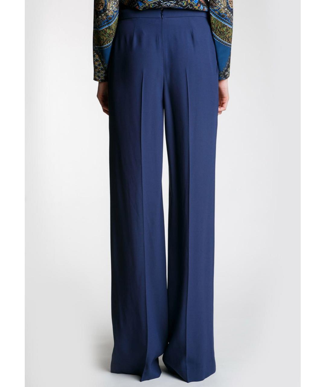 PHILOSOPHY Темно-синие ацетатные брюки широкие, фото 4