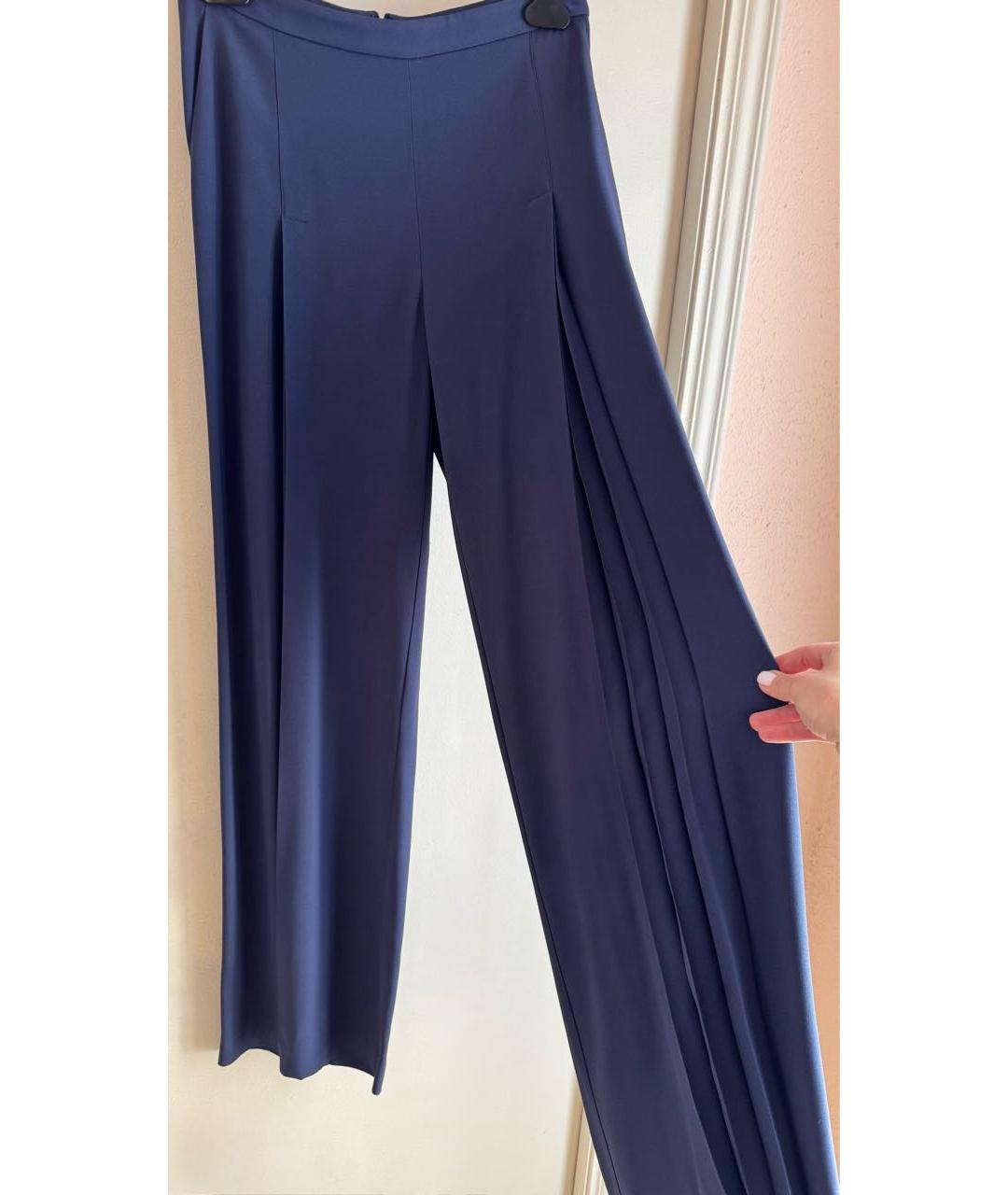 PHILOSOPHY Темно-синие ацетатные брюки широкие, фото 6