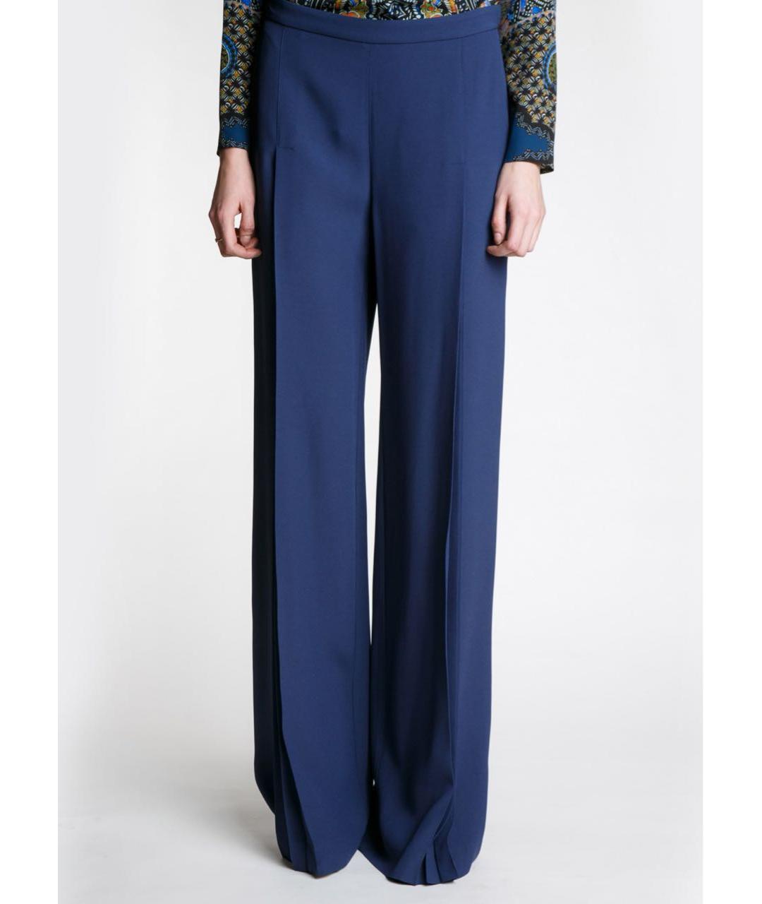 PHILOSOPHY Темно-синие ацетатные брюки широкие, фото 3