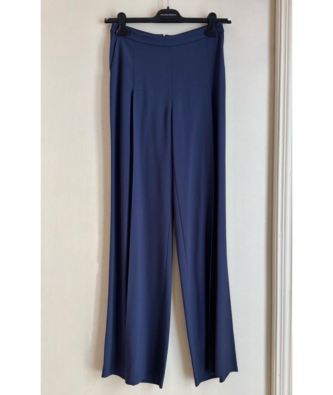 PHILOSOPHY Темно-синие ацетатные брюки широкие, фото 5