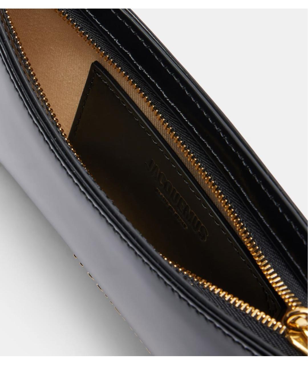 JACQUEMUS Черная сумка через плечо из лакированной кожи, фото 3